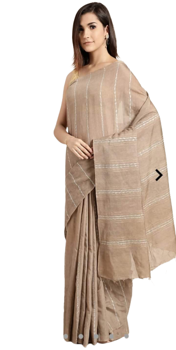 Semi Tussar Munga silk stripe saree SILK ZONE