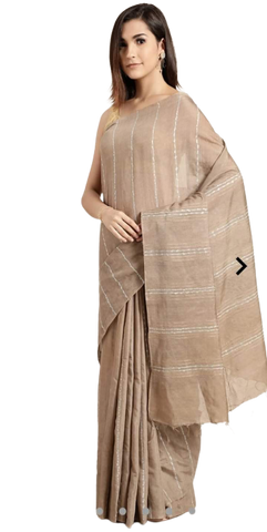 Semi Tussar Munga silk stripe saree SILK ZONE