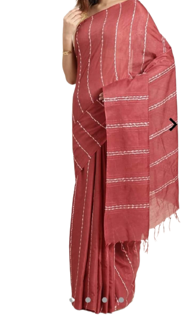 Semi tussar munga silk stripe saree SILK ZONE