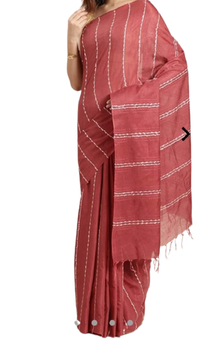 Semi tussar munga silk stripe saree SILK ZONE