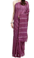 Semi tussar munga silk stripe saree SILK ZONE