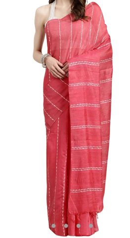 Semi tussar munga silk stripe saree SILK ZONE