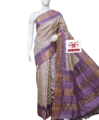 Pure Tussar Silk print saree