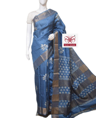 Pure Tussar Silk print saree