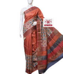 Pure Tussar Silk print saree