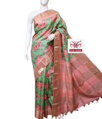 Pure Tussar Silk print saree