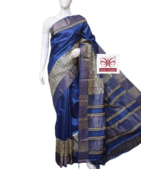 Pure Tussar Silk print saree