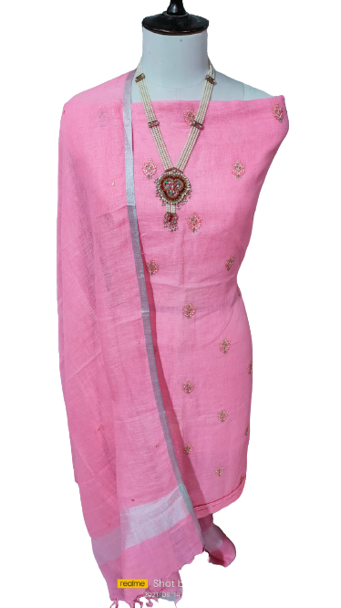 Linen embroidery suit SILK ZONE