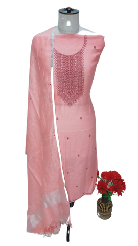 Linen embroidery suit SILK ZONE