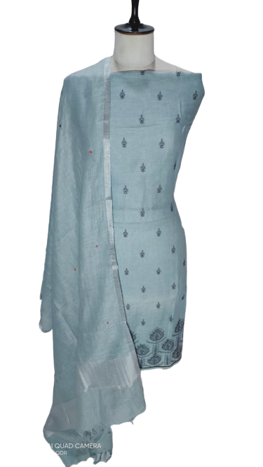 Linen embroidery suit SILK ZONE