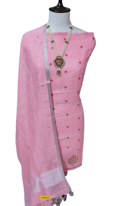 Linen embroidery suit SILK ZONE