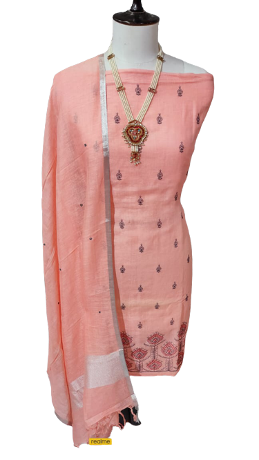 Linen embroidery suit SILK ZONE