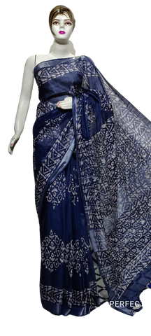 Cotton linen batik print saree Husain