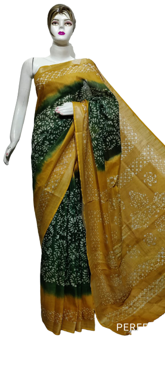 Cotton linen batik print Saree Husain