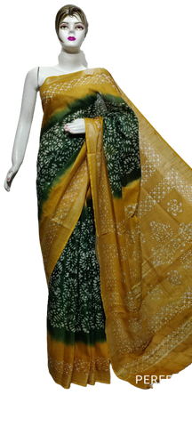 Cotton linen batik print Saree Husain