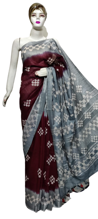 Cotton linen batik print saree Husain
