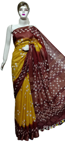 Cotton linen batik print saree Husain