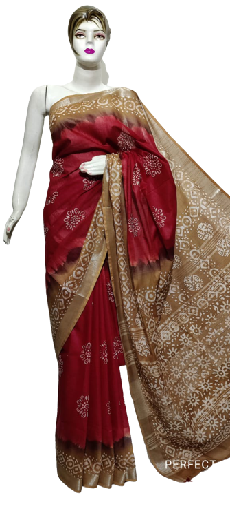 Cotton linen batik print saree Husain