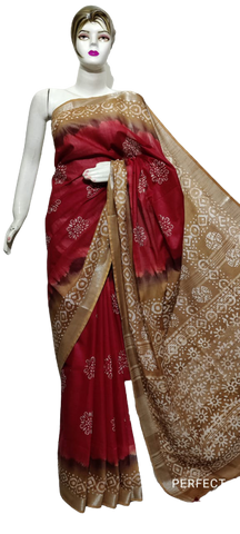 Cotton linen batik print saree Husain