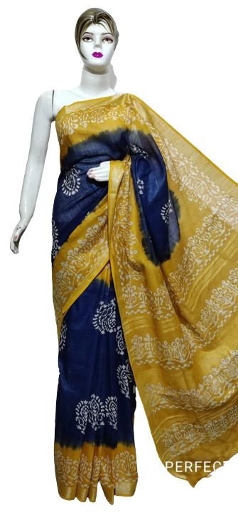 Cotton linen batik print saree Husain