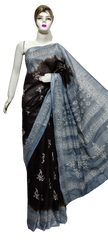 Cotton linen batik print saree Husain