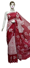 Cotton linen batik print saree Husain