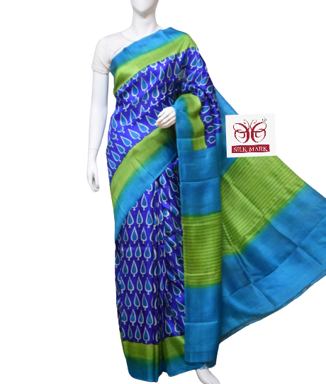 Pure Tussar Silk print saree