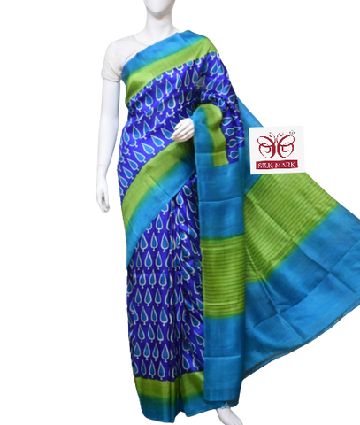 Pure Tussar Silk print saree