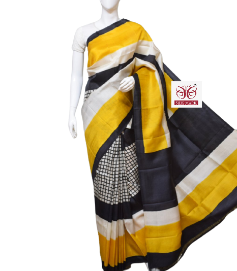 Pure Tussar Silk print saree