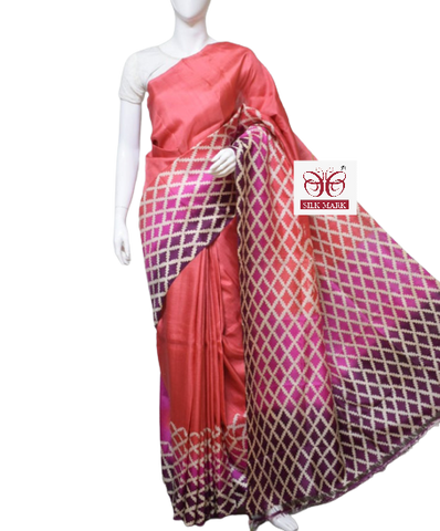 Pure Tussar Silk print saree