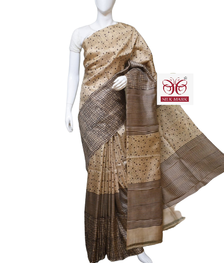 Pure Tussar Silk print saree