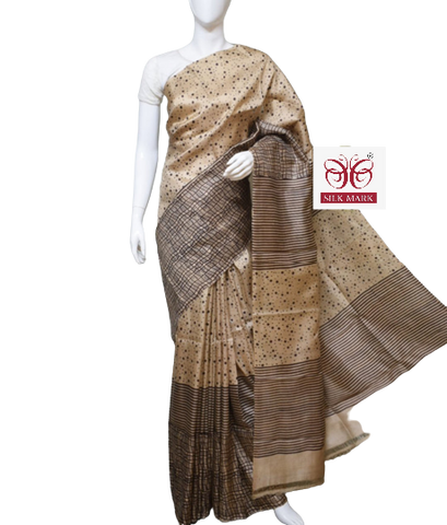 Pure Tussar Silk print saree