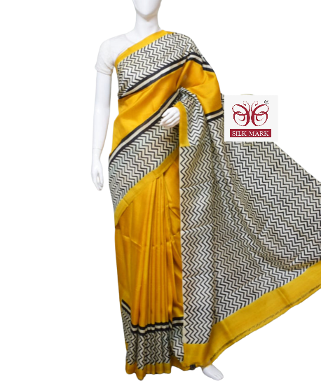 Pure Tussar Silk print saree