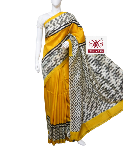 Pure Tussar Silk print saree