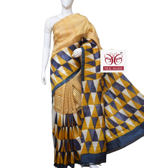 Pure Tussar Silk print saree