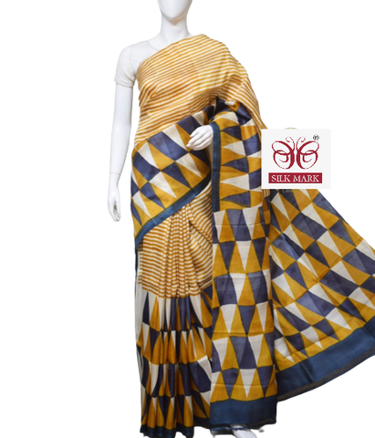 Pure Tussar Silk print saree