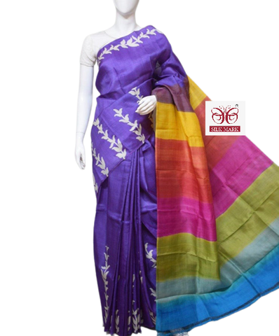 Pure Tussar Silk print saree