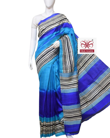 Pure Tussar Silk print saree