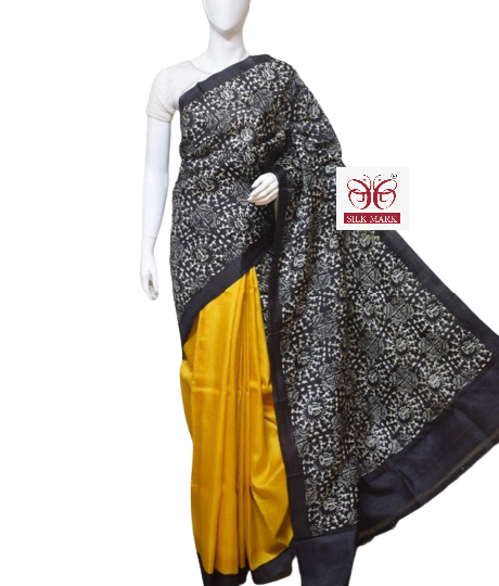 Pure Tussar Silk print saree