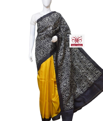 Pure Tussar Silk print saree