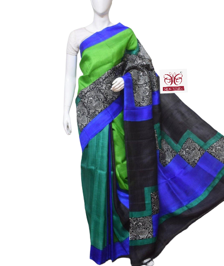 Pure Tussar Silk print saree