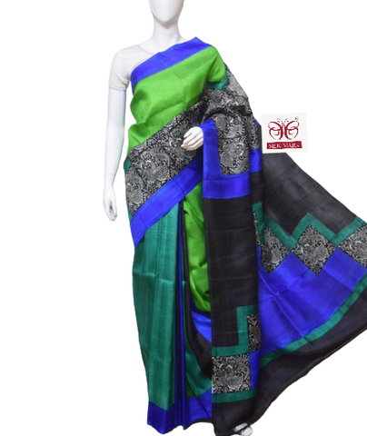 Pure Tussar Silk print saree