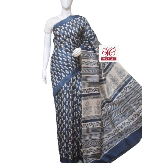 Pure Tussar Silk print saree