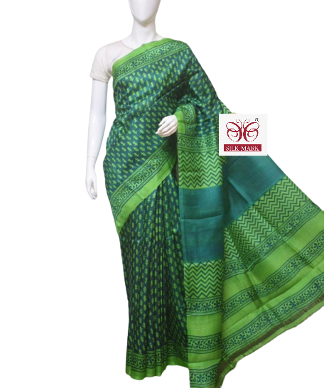 Pure Tussar Silk print saree