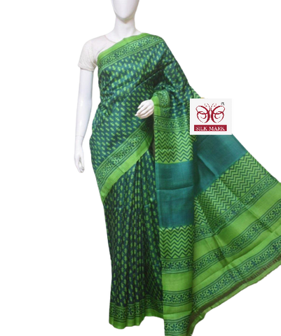 Pure Tussar Silk print saree