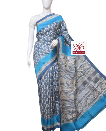 Pure Tussar Silk print saree