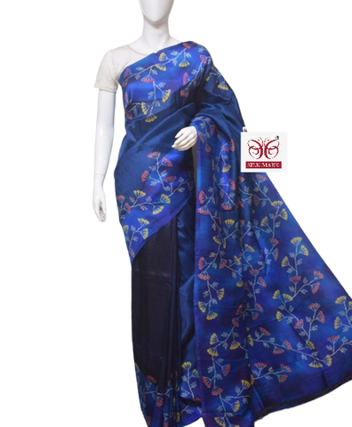 Pure Tussar Silk print saree