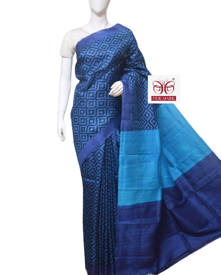 Pure Tussar Silk print saree