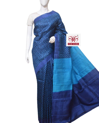 Pure Tussar Silk print saree