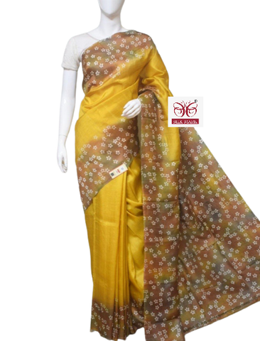 Pure Tussar Silk print saree